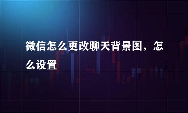 微信怎么更改聊天背景图，怎么设置