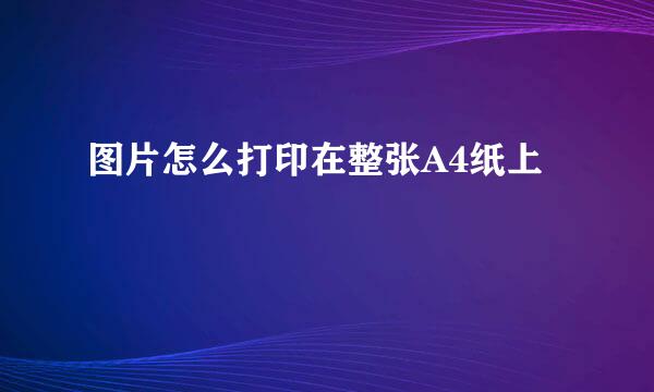 图片怎么打印在整张A4纸上