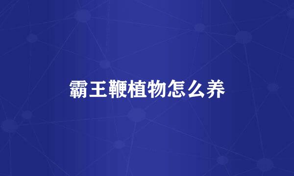 霸王鞭植物怎么养