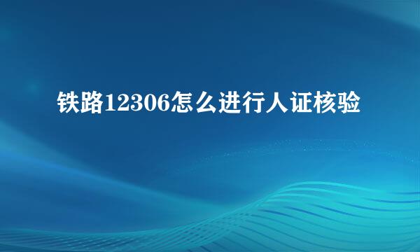 铁路12306怎么进行人证核验