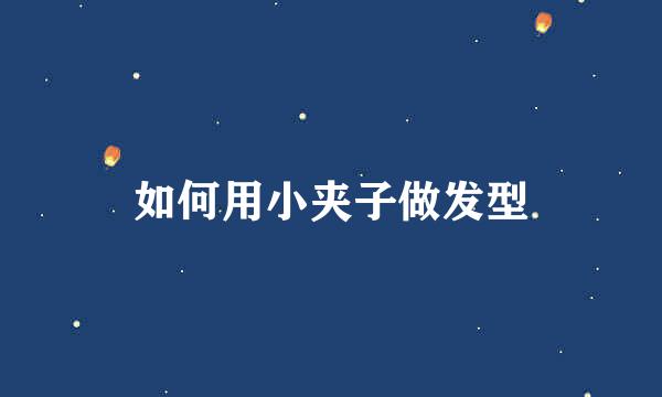 如何用小夹子做发型