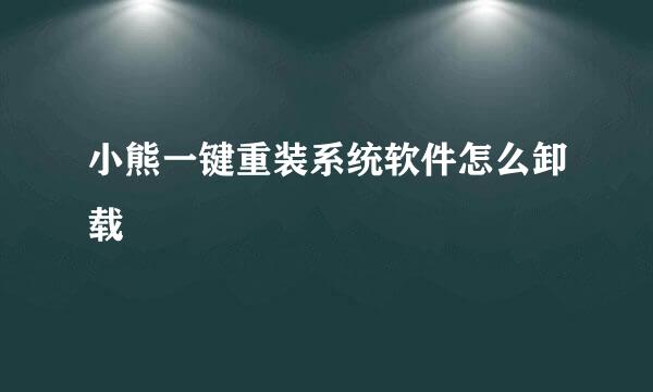 小熊一键重装系统软件怎么卸载