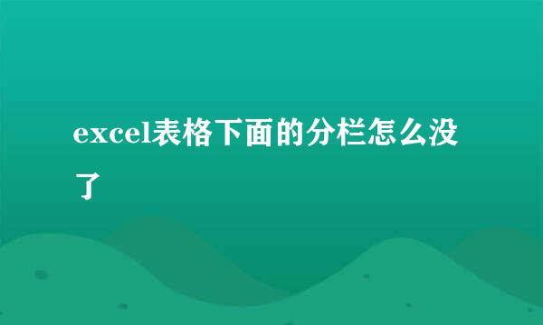 excel表格下面的分栏怎么没了