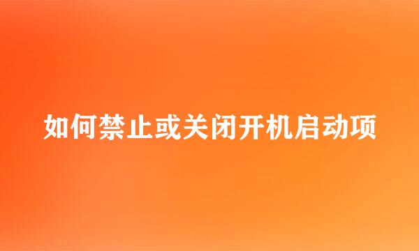 如何禁止或关闭开机启动项