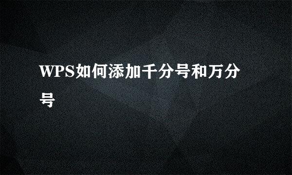WPS如何添加千分号和万分号