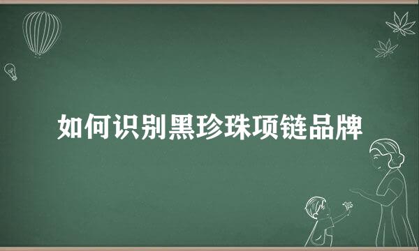 如何识别黑珍珠项链品牌