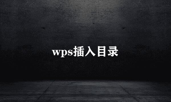 wps插入目录