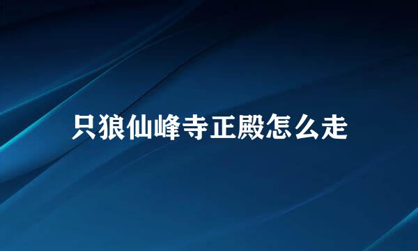 只狼仙峰寺正殿怎么走