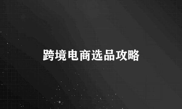 跨境电商选品攻略