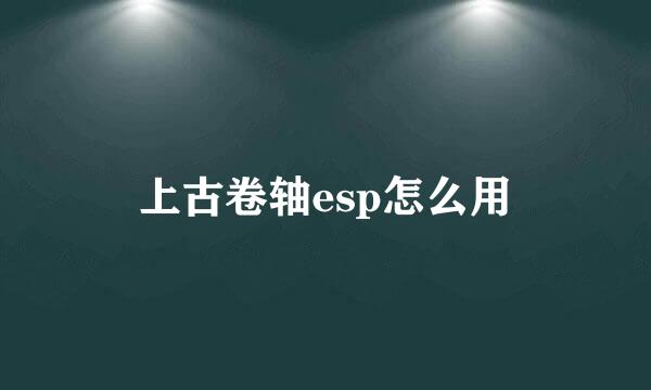 上古卷轴esp怎么用
