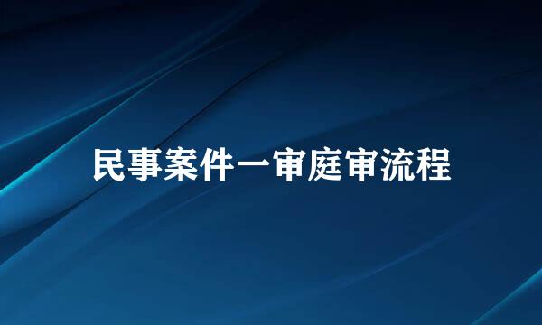 民事案件一审庭审流程