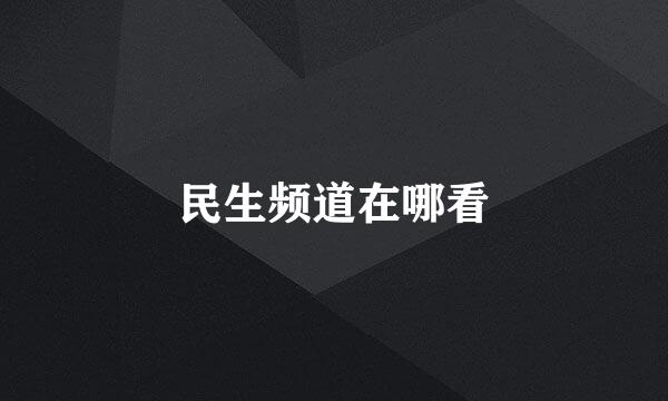 民生频道在哪看