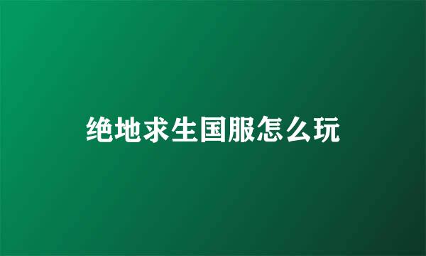 绝地求生国服怎么玩
