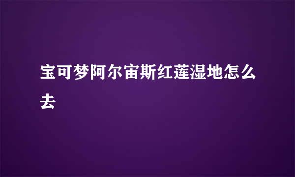 宝可梦阿尔宙斯红莲湿地怎么去