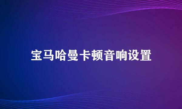 宝马哈曼卡顿音响设置