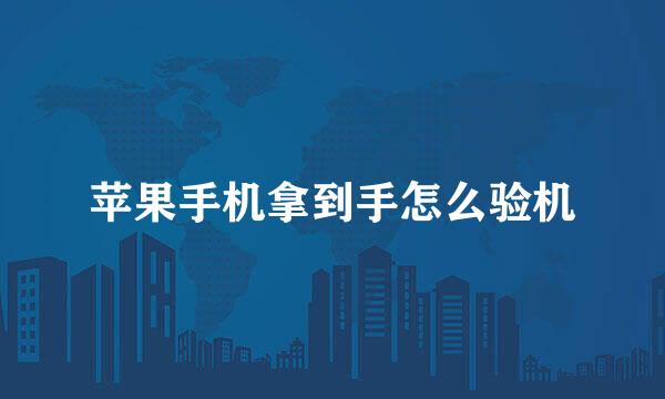 苹果手机拿到手怎么验机