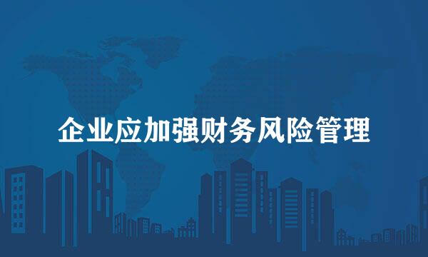 企业应加强财务风险管理