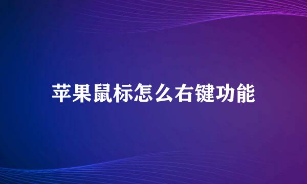 苹果鼠标怎么右键功能