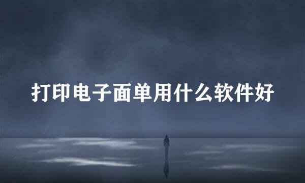 打印电子面单用什么软件好