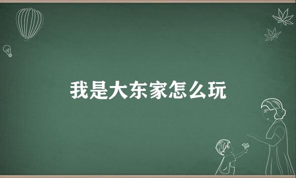 我是大东家怎么玩