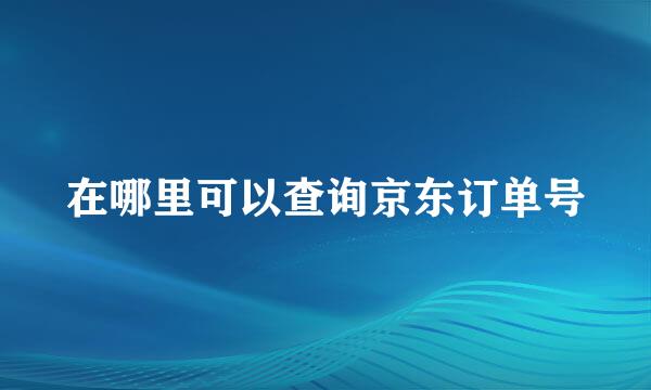 在哪里可以查询京东订单号