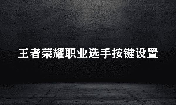 王者荣耀职业选手按键设置