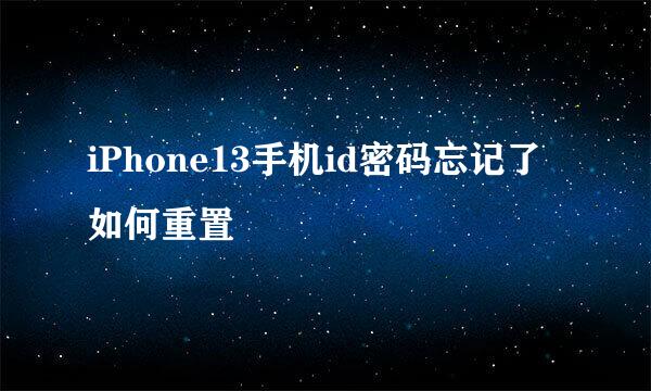 iPhone13手机id密码忘记了如何重置