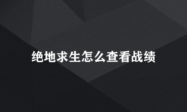 绝地求生怎么查看战绩