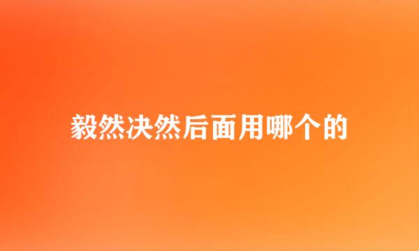 毅然决然后面用哪个的