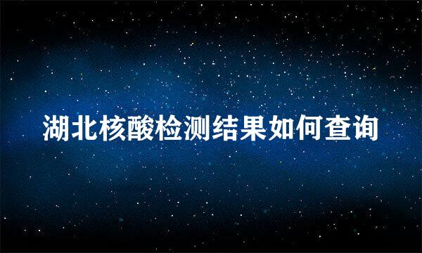 湖北核酸检测结果如何查询
