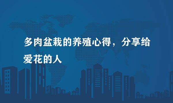 多肉盆栽的养殖心得，分享给爱花的人