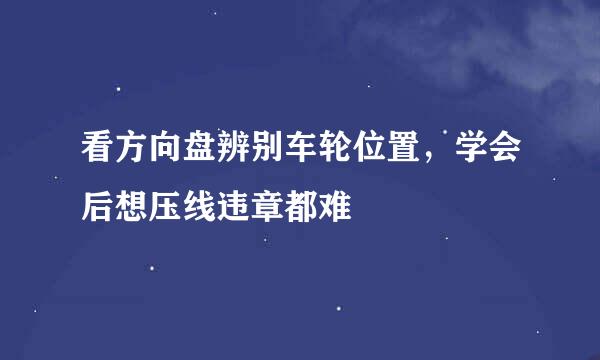 看方向盘辨别车轮位置，学会后想压线违章都难