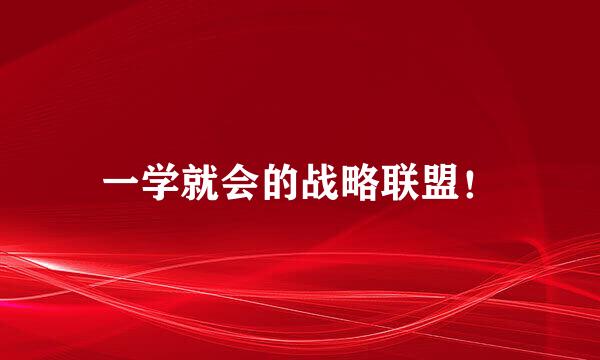 一学就会的战略联盟！