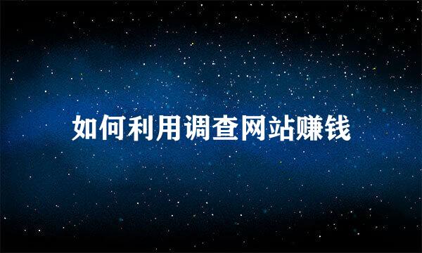 如何利用调查网站赚钱