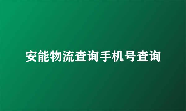 安能物流查询手机号查询