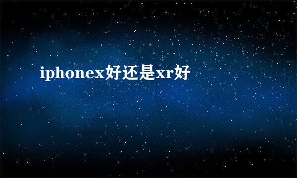iphonex好还是xr好