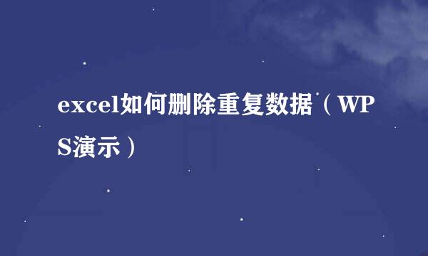 excel如何删除重复数据（WPS演示）