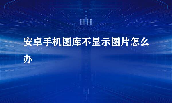 安卓手机图库不显示图片怎么办