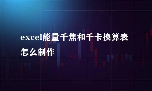 excel能量千焦和千卡换算表怎么制作