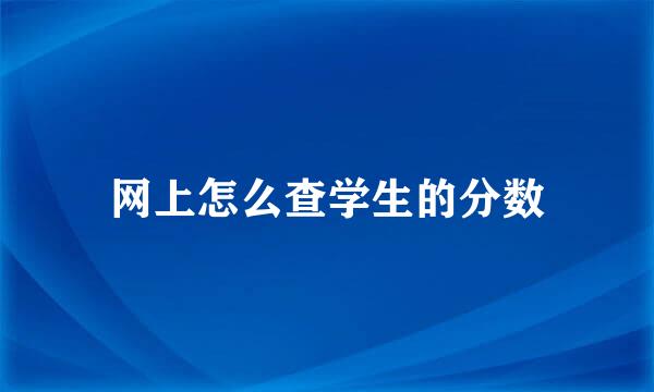 网上怎么查学生的分数