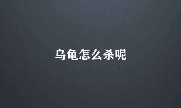 乌龟怎么杀呢