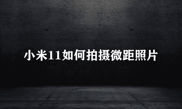小米11如何拍摄微距照片