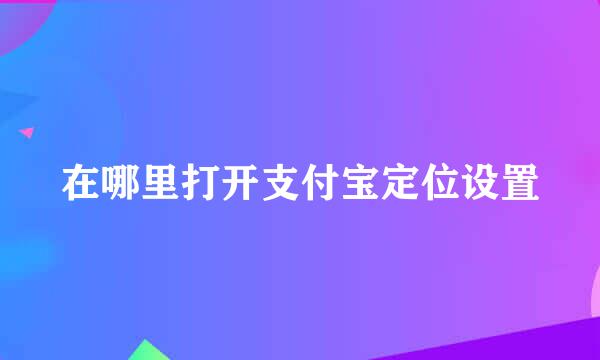 在哪里打开支付宝定位设置
