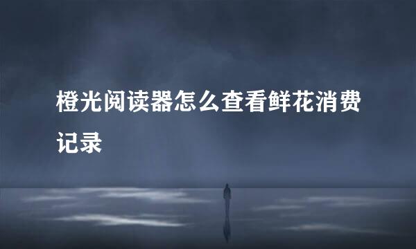 橙光阅读器怎么查看鲜花消费记录
