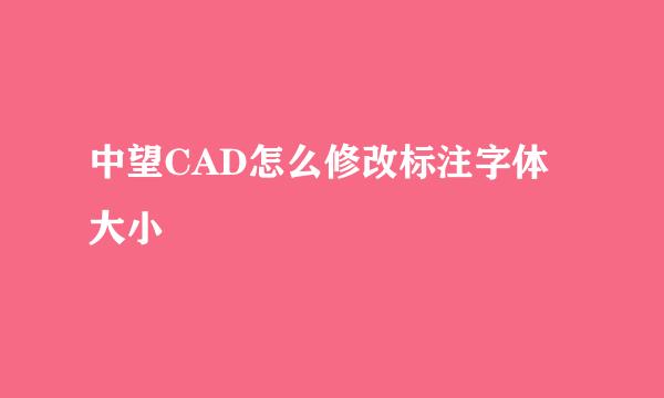 中望CAD怎么修改标注字体大小