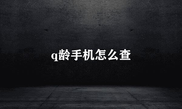 q龄手机怎么查