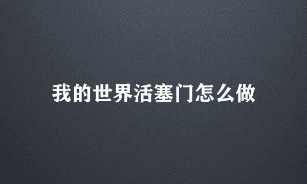 我的世界活塞门怎么做