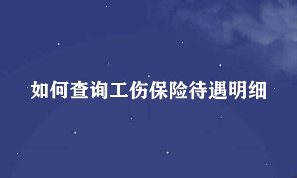 如何查询工伤保险待遇明细