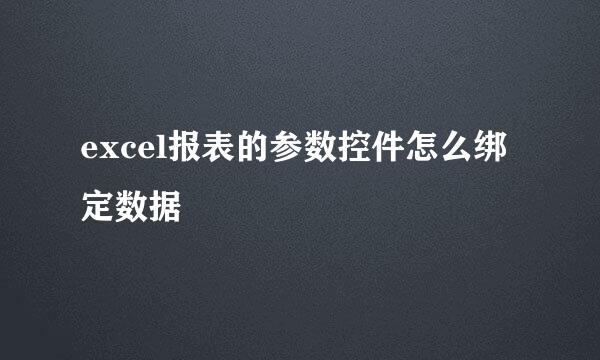 excel报表的参数控件怎么绑定数据