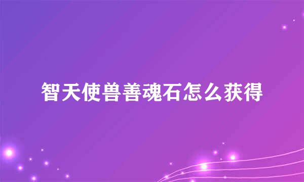 智天使兽善魂石怎么获得